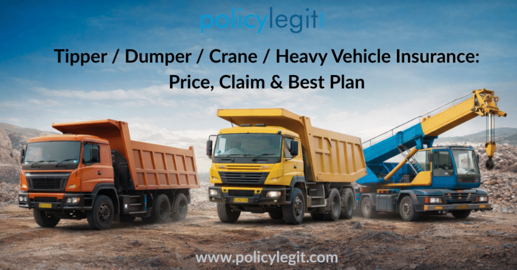 Tipper Dumper Crane Heavy Vehicle Insurance Price, Claim & Best Plan