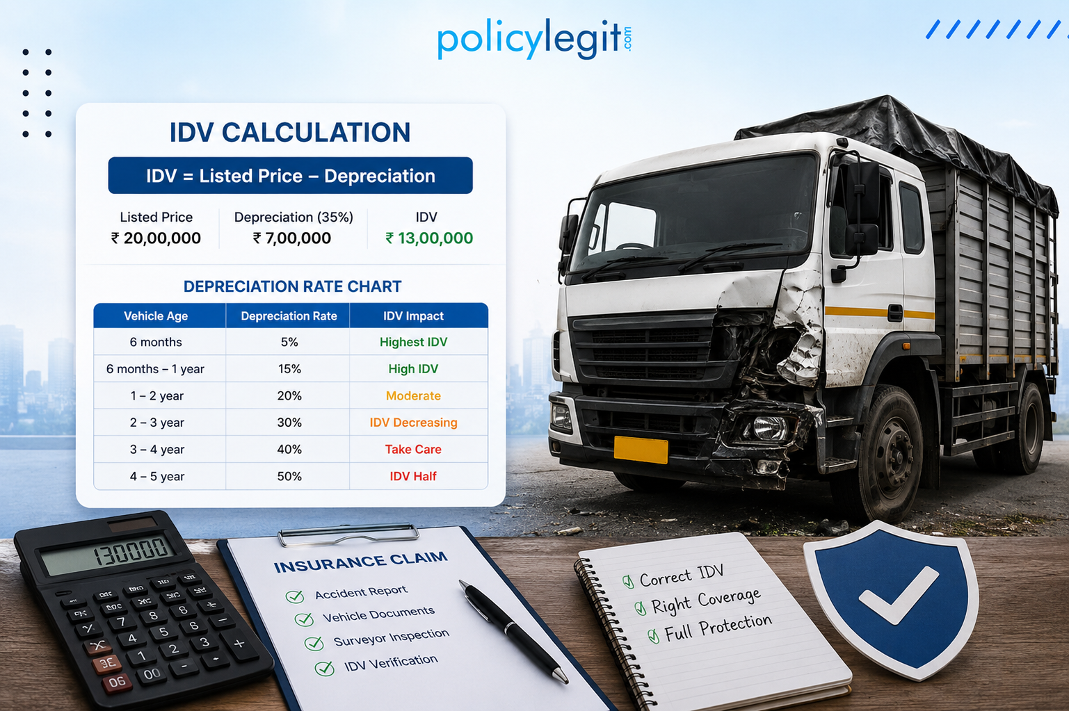 How to calculate Truck IDV