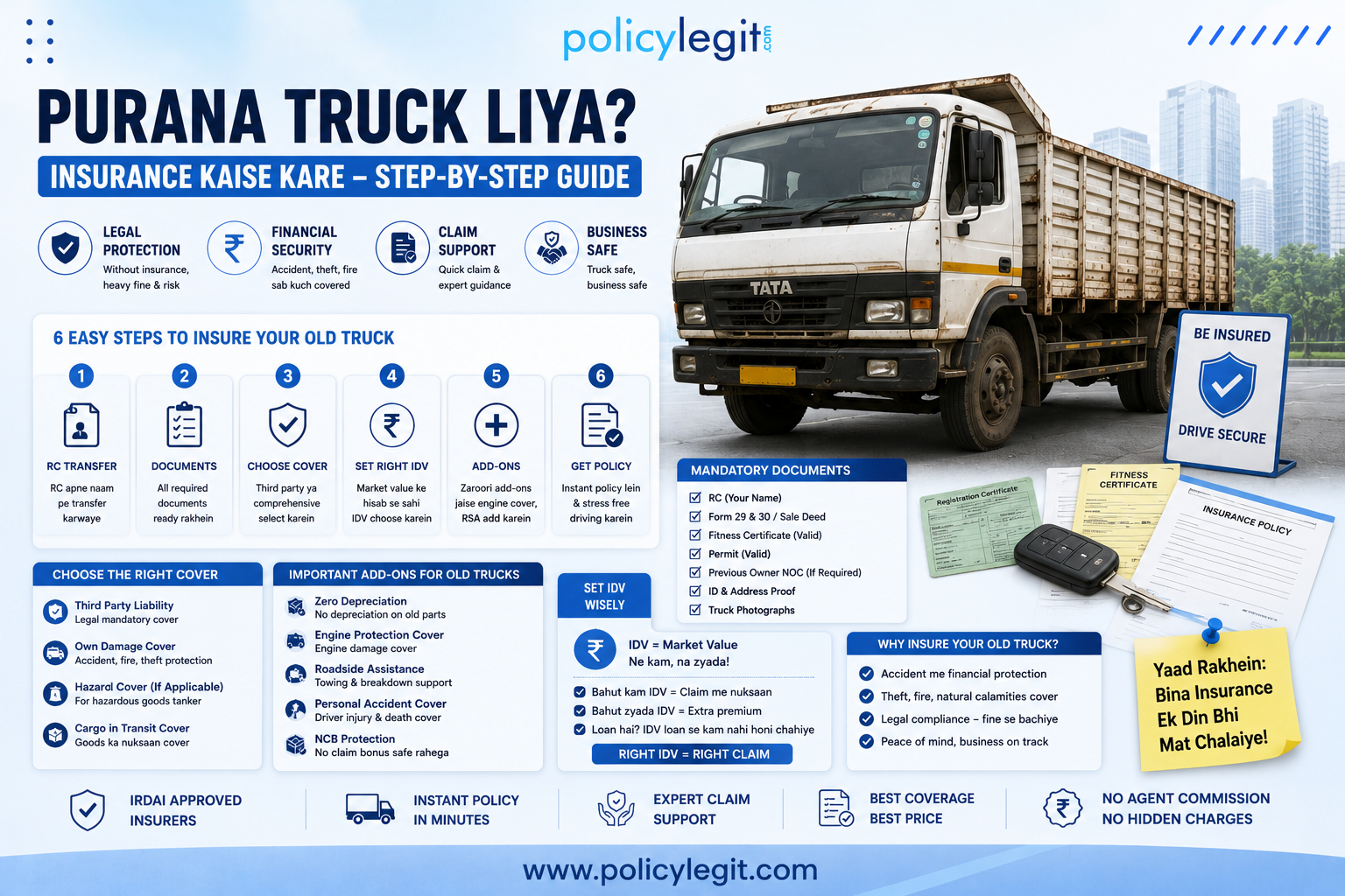 Tips for Second Hand Truck Insurance