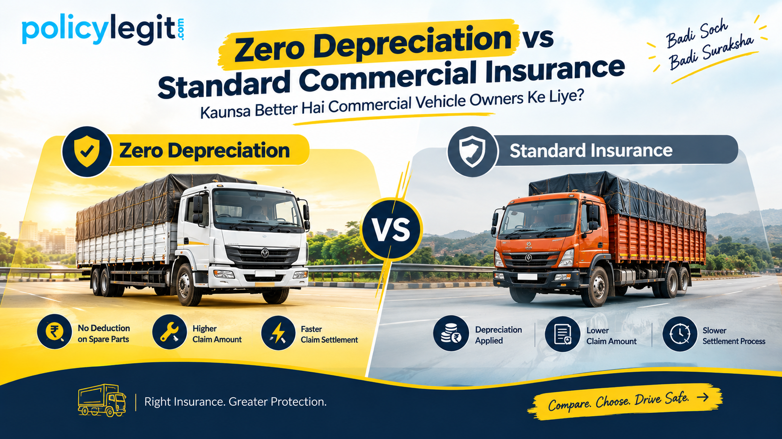 Zero Depreciation Vs Standard Commercial Vehicle Insurance 1